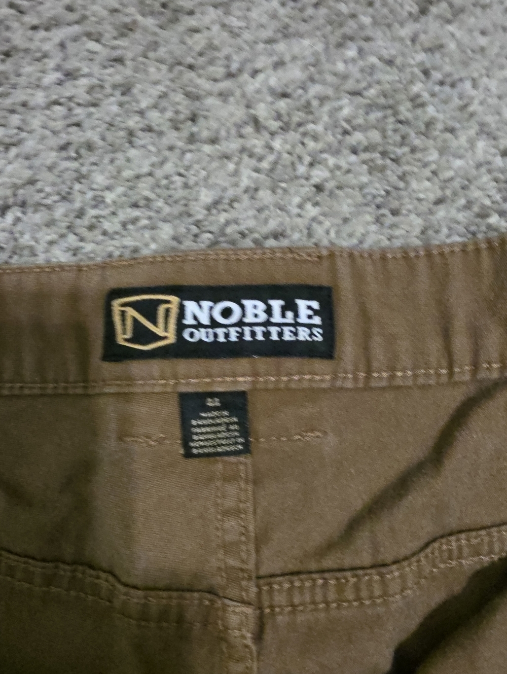 Men's Flat Front Brown Utility Shorts - Picture 3 of 3